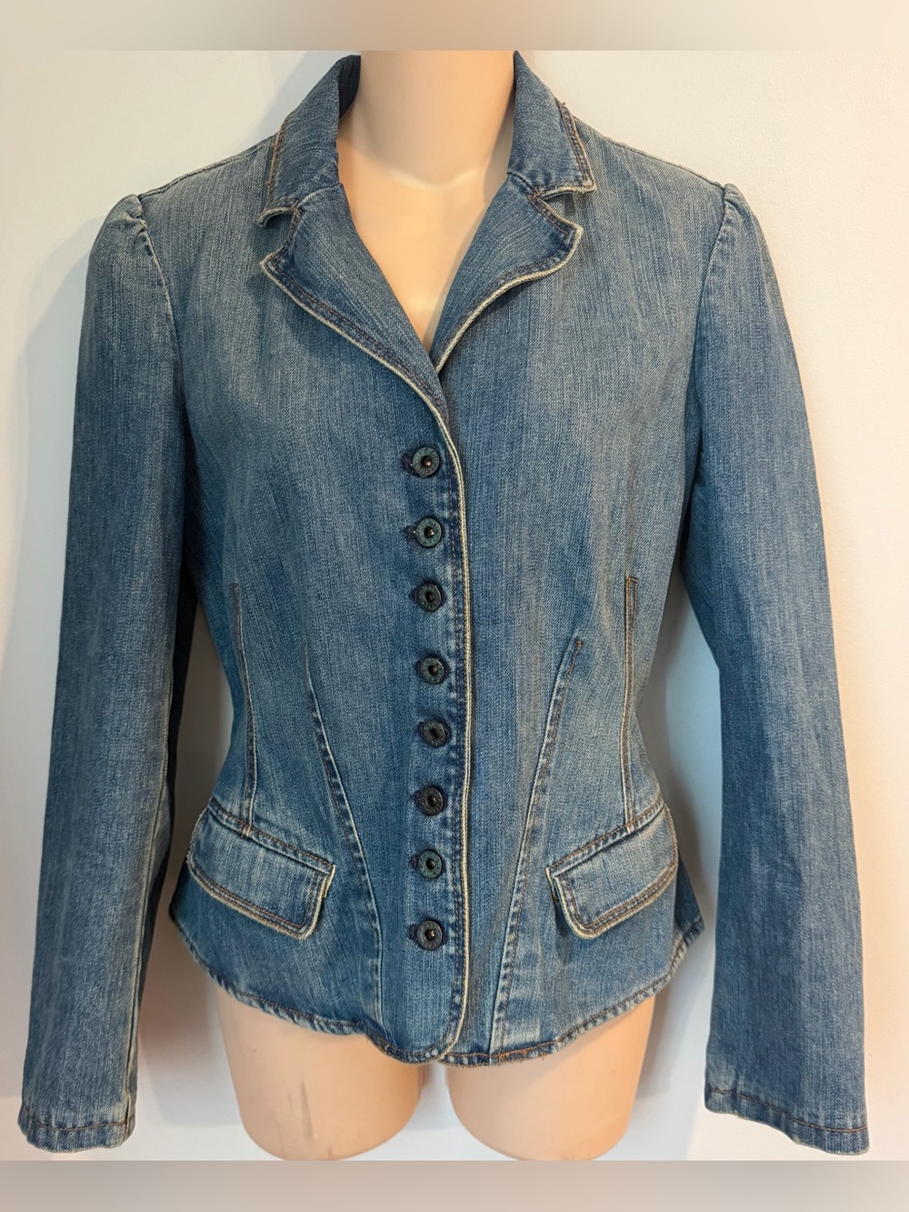 Ralph Lauren Polo Jeans Co. Denim Blazer Fitted Jacket Vintage 90s size M
